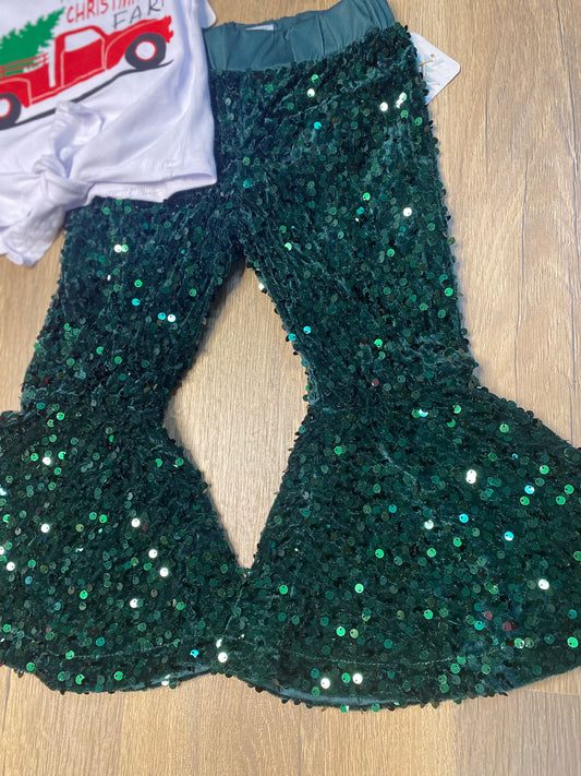 Forest Green Sequin Bells