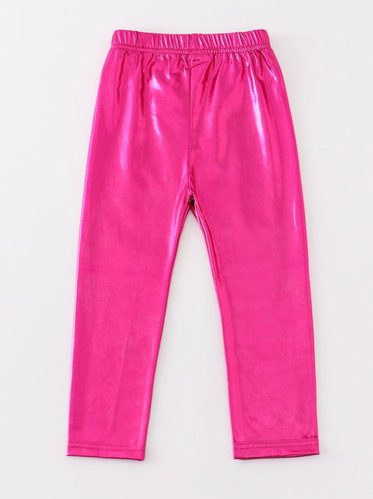 Pink Metallic Leggings