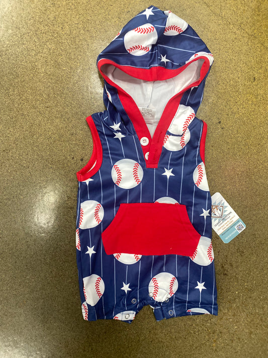 Baseball Hooded Romper