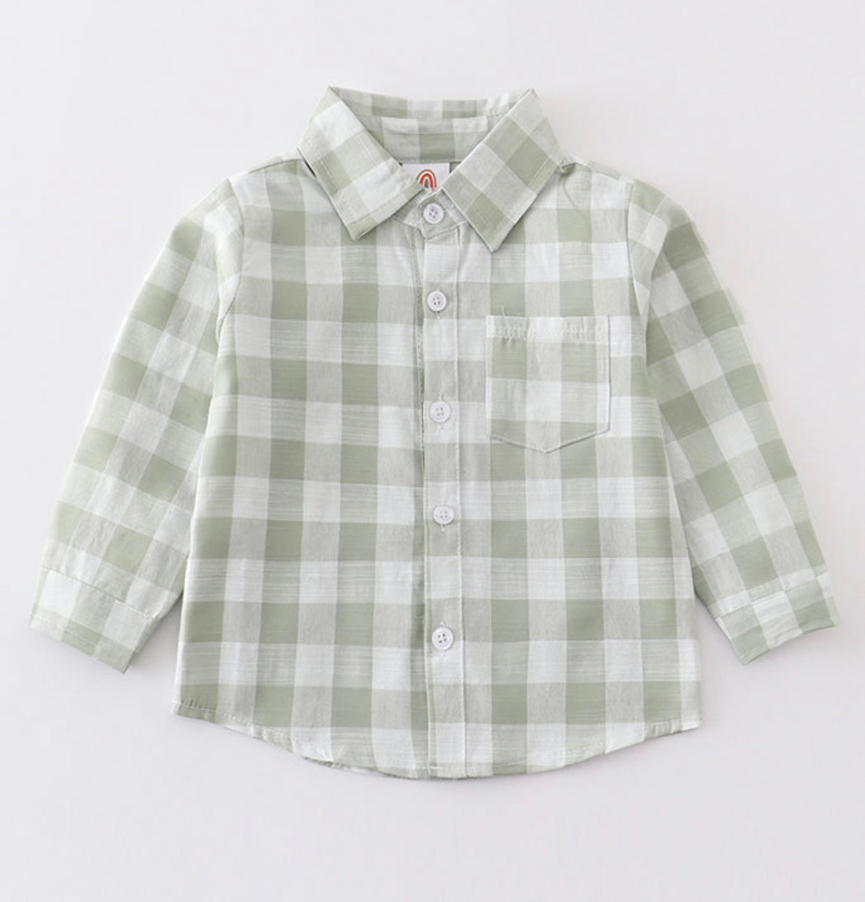 Sage Green Plaid Button Up