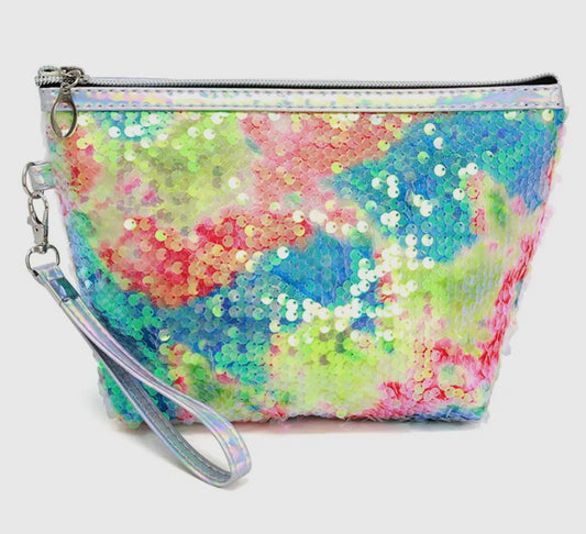 Multicolor Sequin Zip Bag