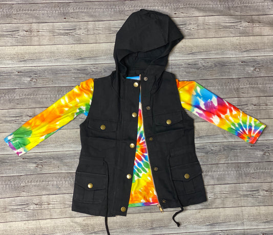 Black Vest & Tie Dye Shirt