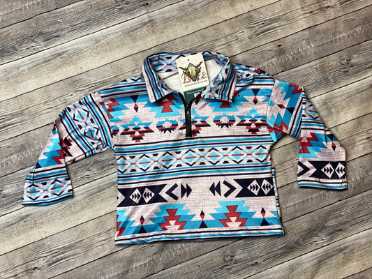 Blue & Red Aztec Pullover