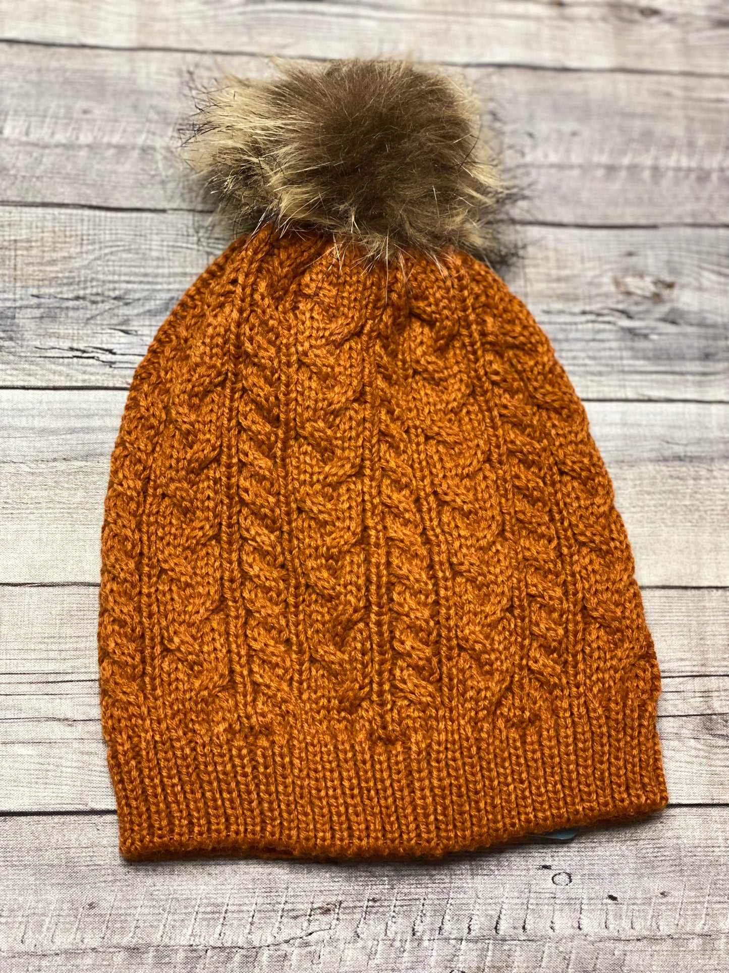 Cable Knit Pom Pom Beanie